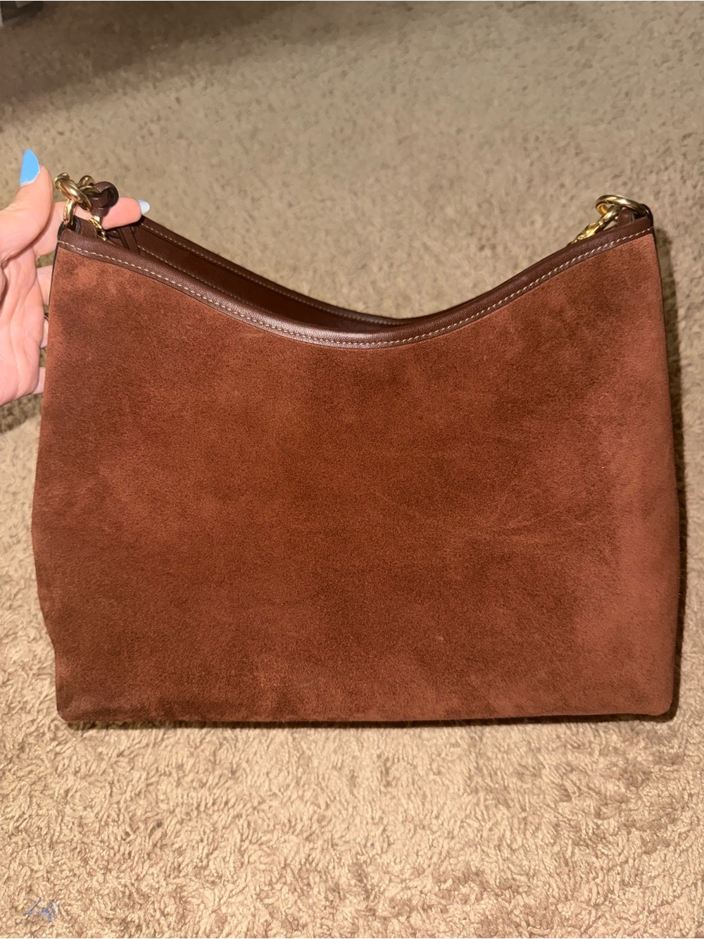 COACH Brown Suede Laurel Bag with Tassel Accent - Picture 2 of 3
